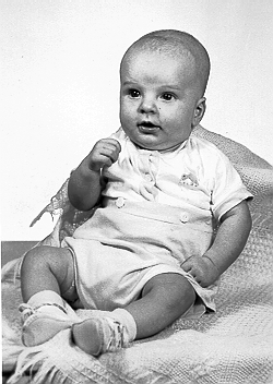 Photo of baby brother Gene at 4 months.