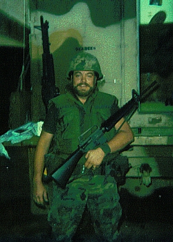 Photo of Gene at Khafghi, near the Kuwait border.
